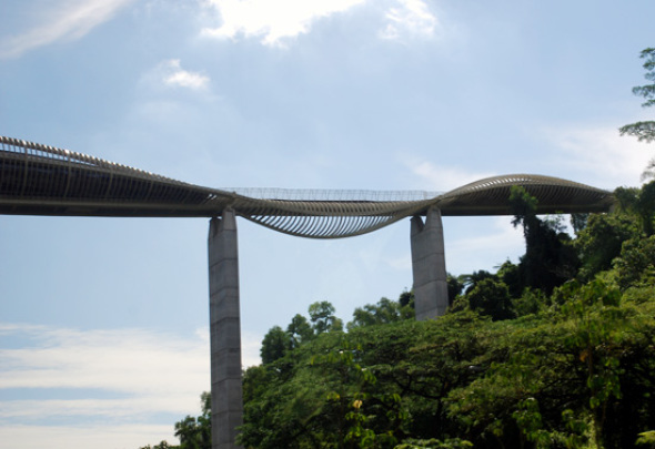 Henderson Wave Bridge, el puente peatonal en forma de serpiente más alto de Singapur