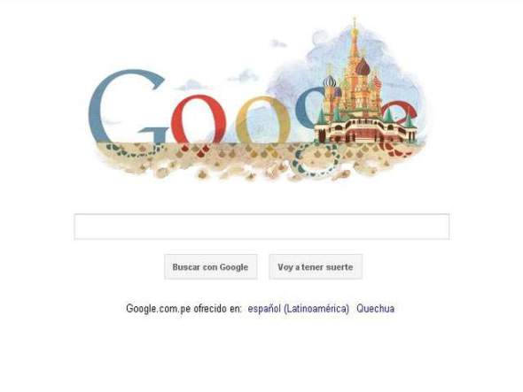 Catedral de San Basilio llena de color el Google doodle