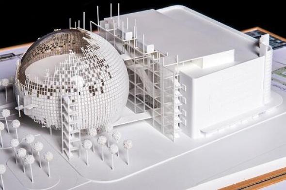 Presumen maqueta del Museo de la Academia de Cine por Renzo Piano