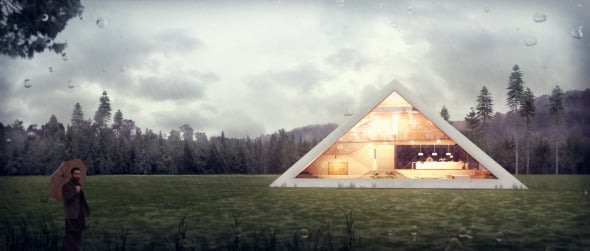 Pirámide-vivienda con todas las comodidades modernas