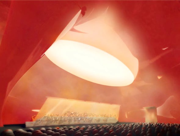 Ark Nova una sala de conciertos móvil, diseñada por Arata Isozaki y Anish Kapoor para los damnificados del terremoto de Japón