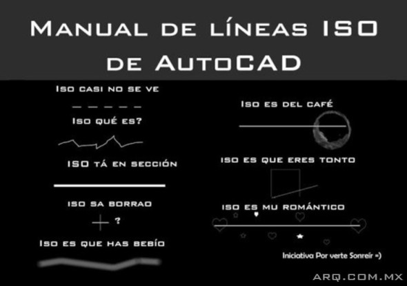 Humor en la Arquitectura. Clasificación de líneas de AutoCAD