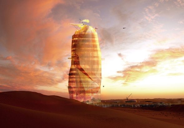 Una torre en el desierto del Sahara