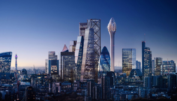 El mirador de 350 metros de alto que Foster propone en Londres