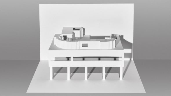Edificios de Le Corbusier en papel 