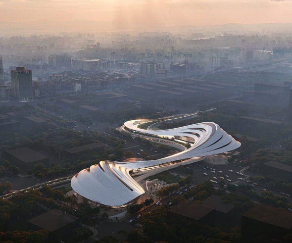Zaha Hadid Architects (ZHA)  ganador del concurso para diseñar el Jinghe New City Culture & Art Centre