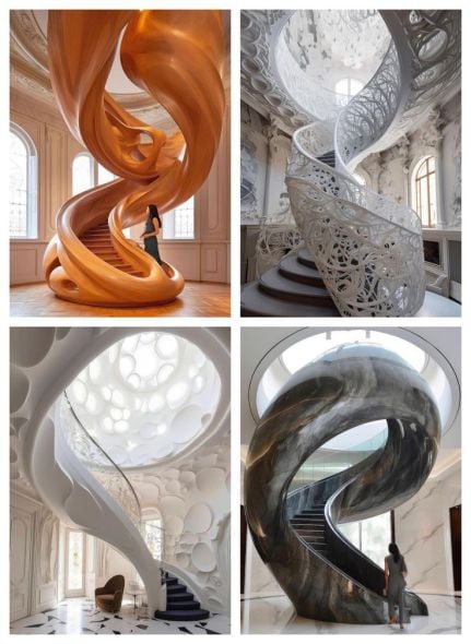 Escaleras con diseños impresionantes: La fusión de la creatividad y la inteligencia artificial